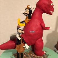 Prehistoric Minnie and friends cake!