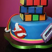 80's themed tiered cake.