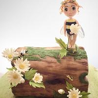 Bee fairy log cake 
