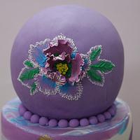 Blue Purple Peony Cake