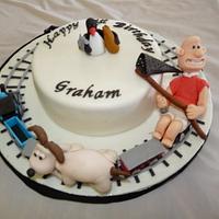Wallace & Gromit Train Chase Cake