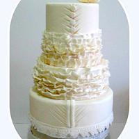 Ruffle Dress Inspired Wedding Cake 