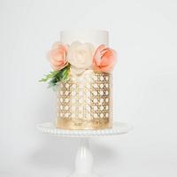Gold leaf caning and wafer paper flowers