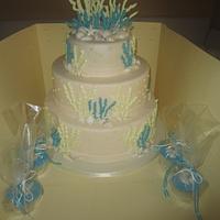 seashells wedding cake