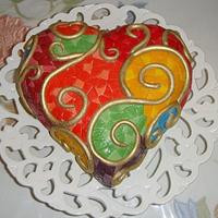 Rainbow Heart cake