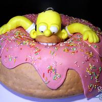 Homer Simpson in a Donut