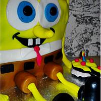 sponge bob birthday cake!!!