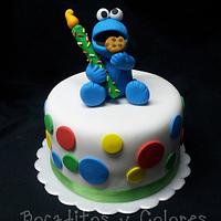 Cookie Monster cake (and Sesame Street cookies)