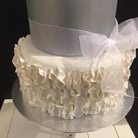 Ball Wedding Cake with Flowers.