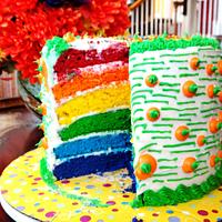 "Can't Wait For Spring!" Rainbow Cake