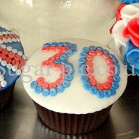 30th Rule Britannia Cupcakes