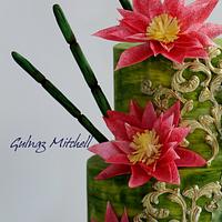 Red Water Lily cake