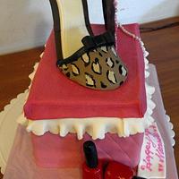 Pink high heel cake