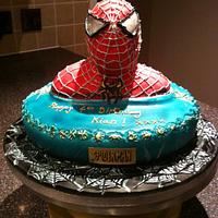 my first attempt at a spiderman cake  