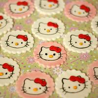 Hello Kitty cake and cupcake toppers