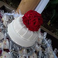 Pleated Rose Wedding Cake