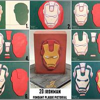 Iron Man Cake (with 2D 'mask' pictorial)