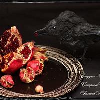 Raven and pomegranate