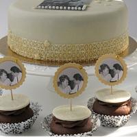 Golden Wedding Cake / Cupcakes