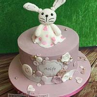 Aoife - Bunny and Buttons Christening Cake
