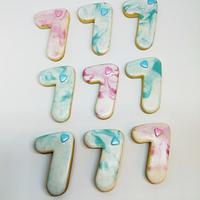 Marble effect Royal icing cookies