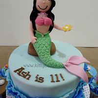 Ruffle Waves Mermaid Cake 