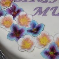 Simple but pretty birthday/Mother's day cake with moulded flowers