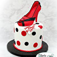 Red and Black Shoe cake