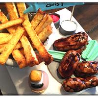 Chicken wings and fries 