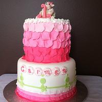 Pink Rose Pedal Cake