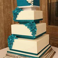 Teal Wedding cake