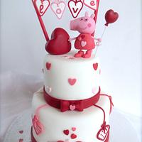 Peppa Pig Valentine's Day cake