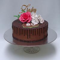 Chocolate cake with rose