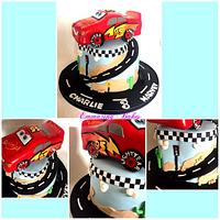 Lightening McQueen Cars cake and track