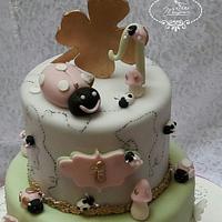 Ladybird theme cake
