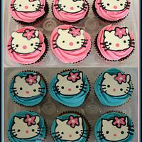 Chocolate Transfer Hello Kitty cupcakes