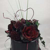 Black-Red Weddingday Cake