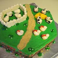 Farm Animal Birthday Cake with Smash Cake