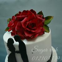 Silhouette wedding cake