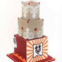 Poker themed wedding cake