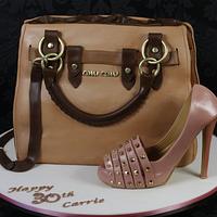 Mui Mui Handbag Cake with Valentino Shoe