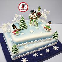 Winter Wonderland Snowman Cake