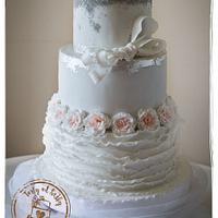 Wedding cake with silver