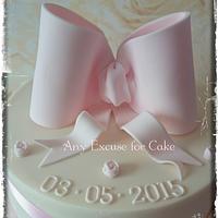 pretty pink christening cake 