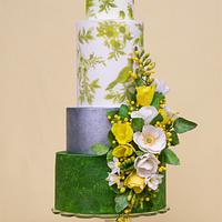 Spring floral wedding cake