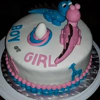 Gender reveal cake.