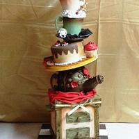 Sculpture Coffee Pot Tower Cake