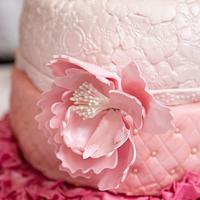 Christening pink cake