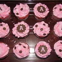 Pink and Brown Baby Shower with Cupcakes