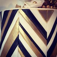 Black, white and gold chevrons for the bestie